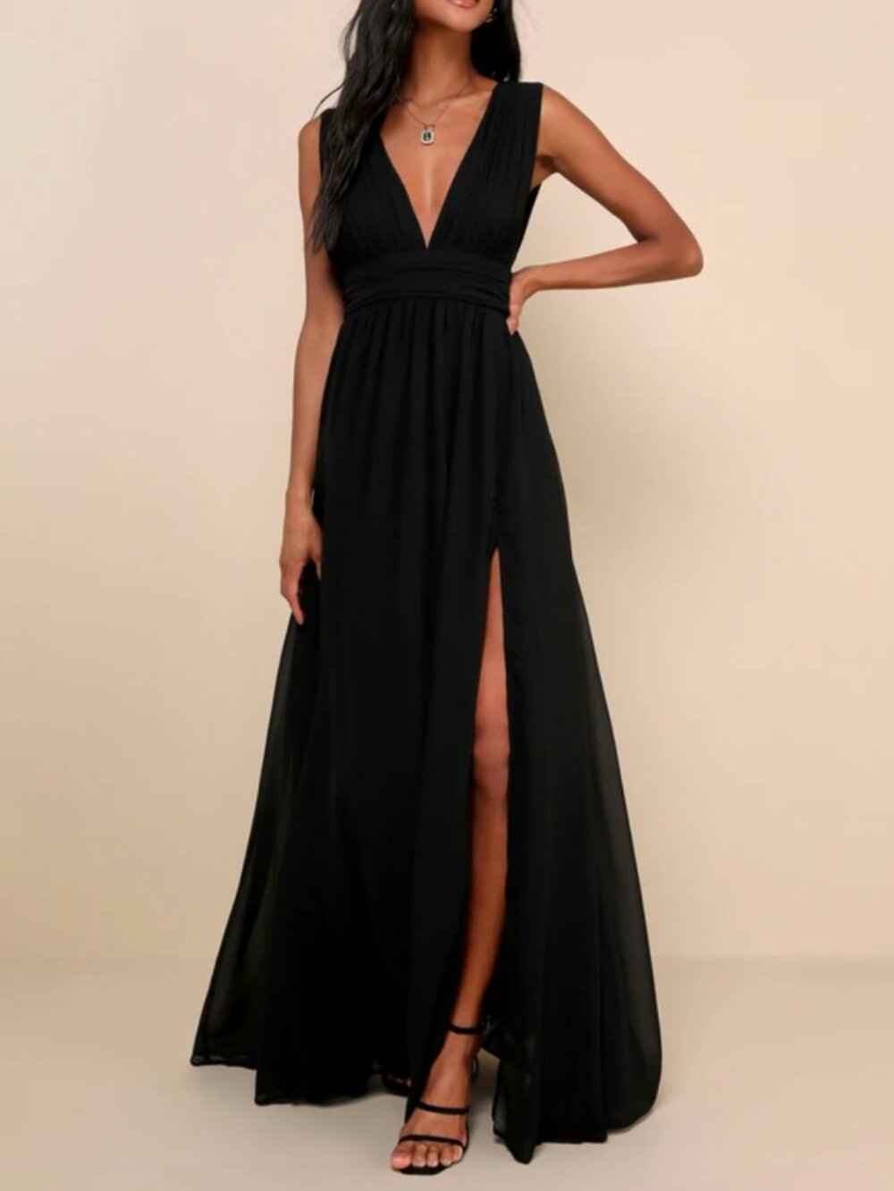 Lulu's Heavenly Hues Black Maxi Dress